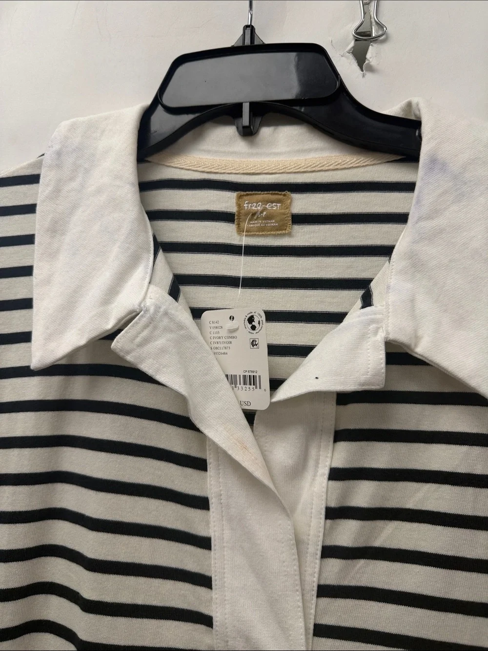 Free people-Free-est Striped Polo Midi Dress in White and Black